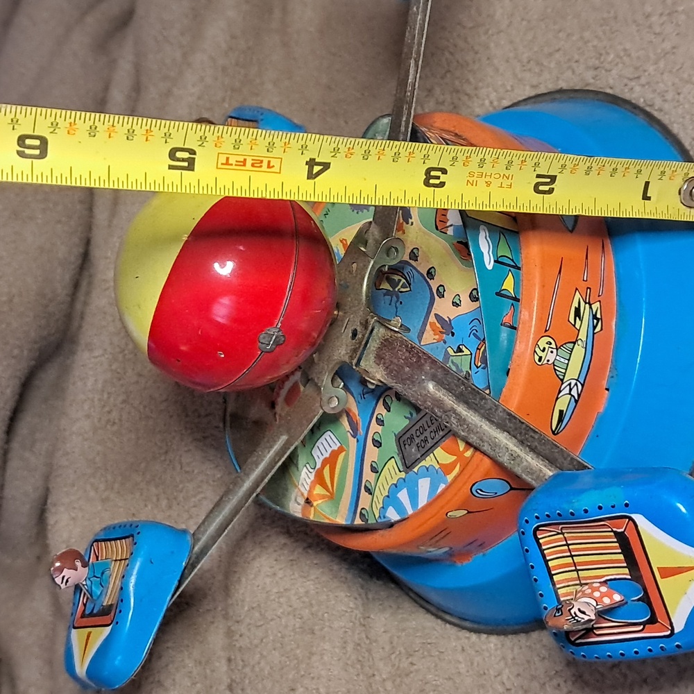 1950s Tin Litho Windup Merry Go Round - Picture 7 of 7